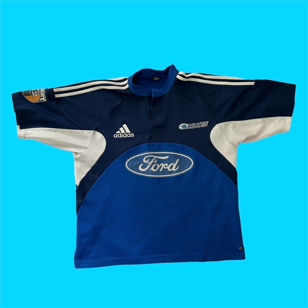 Vintage Adidas 2003/2004 Auckland Blues Rugby Jersey Blue XL